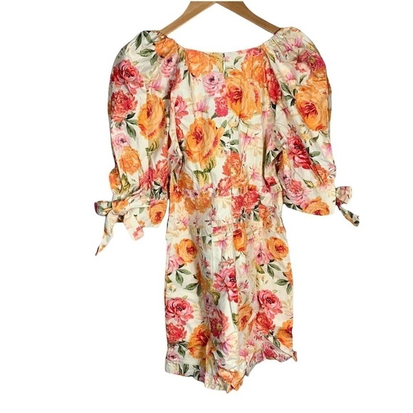 For Love and Lemons Julep Floral Linen Mini Dress Size Medium - Picture 3 of 14